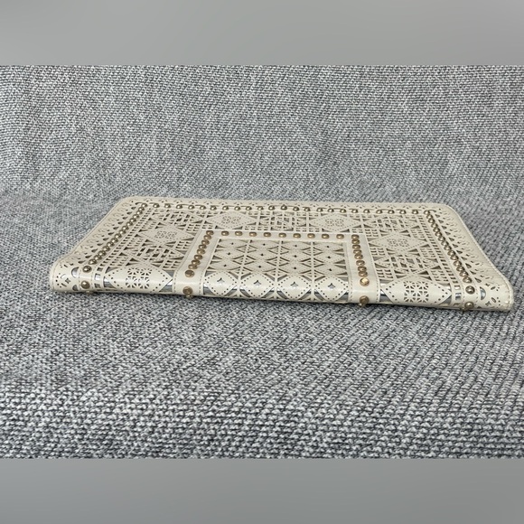 MMS Design Studio White Clutch with Intricate Cutouts - Picture 12 of 16